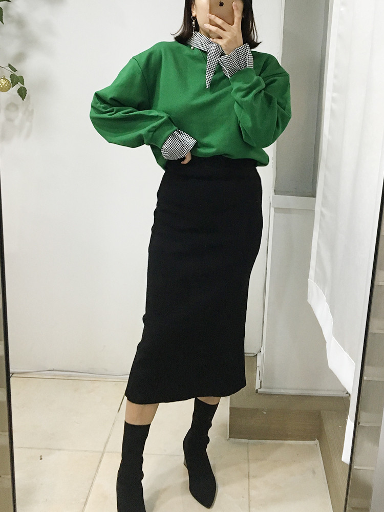 Cash Back Knit Skirt Contemporary Styling Chic Ron