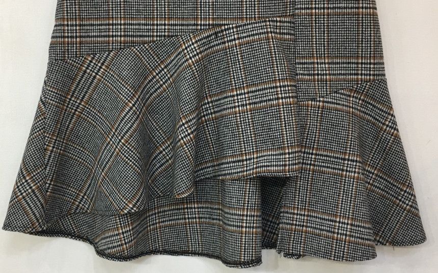 Winter Mermaid Check Unlined Long Skirt 2COLOR Coo