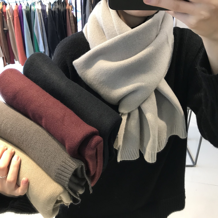 Wool 100 knit muffler