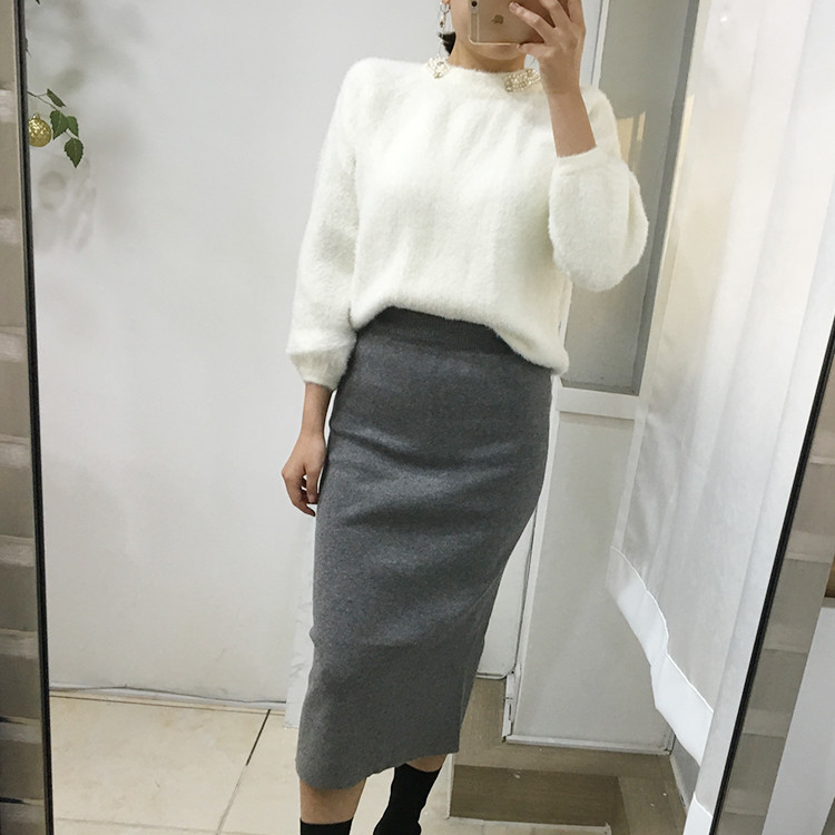 Cash Back Knit Skirt Contemporary Styling Chic Ron