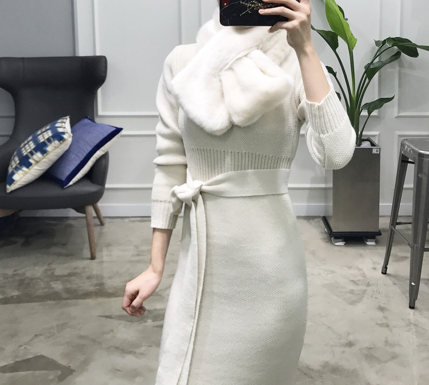 Fake Mink Petit Shawl Winter Girl Muffler Eco Fur 