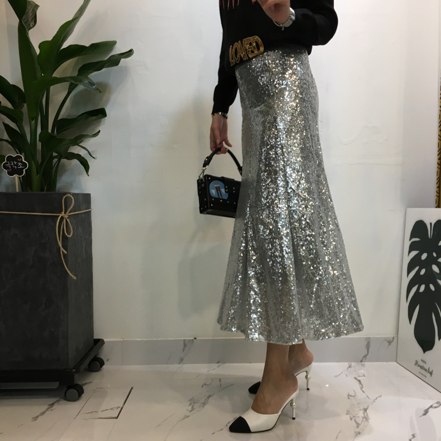 Mermaid Sequins Long Skirt Lovely Look Kid Girl Co