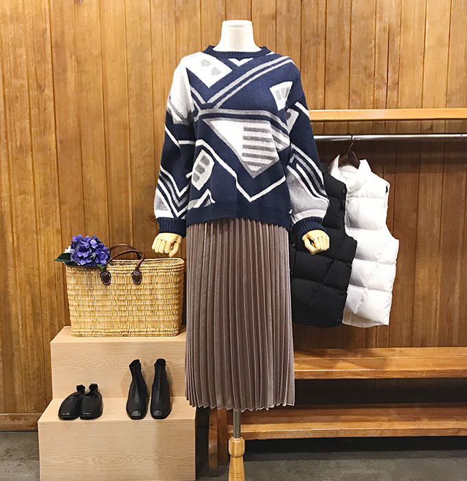 Metal pleated long skirt wrinkled autumn