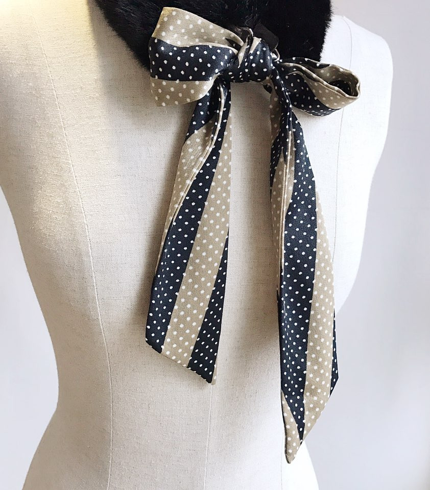 Black Fake Per Mink Twilie Muffler Shawl Petit Sca