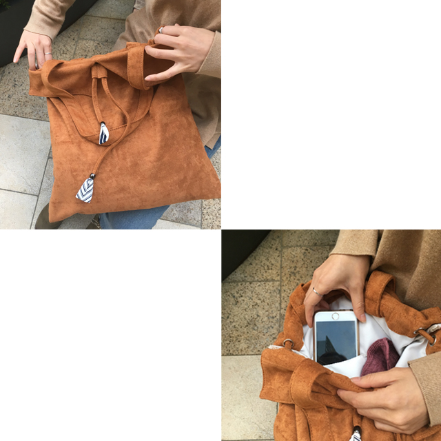 TOTE ECO SHOPPING TRAVEL Suede embroidered eco-bac