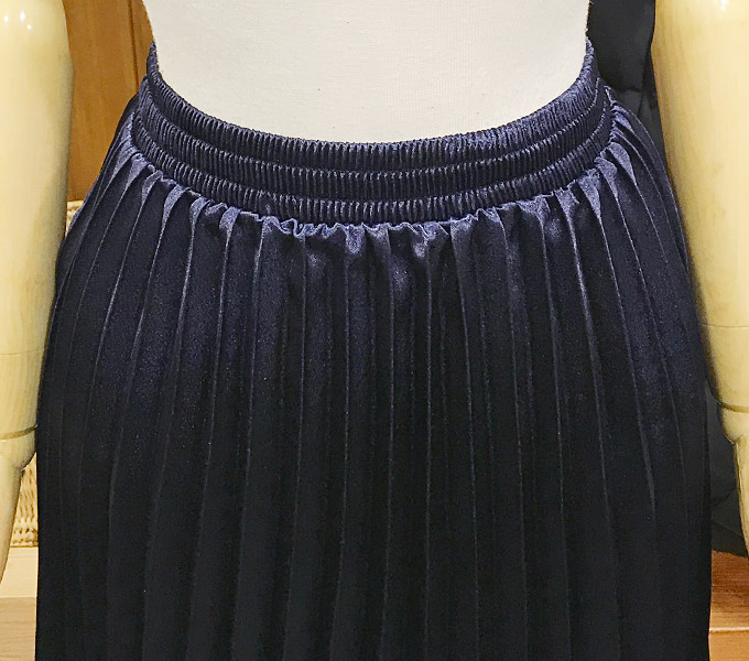 Metal pleated long skirt wrinkled autumn