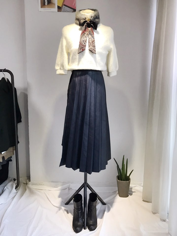 Gray Fake Per Mink Twilie Muffler Shawl Petit Scar