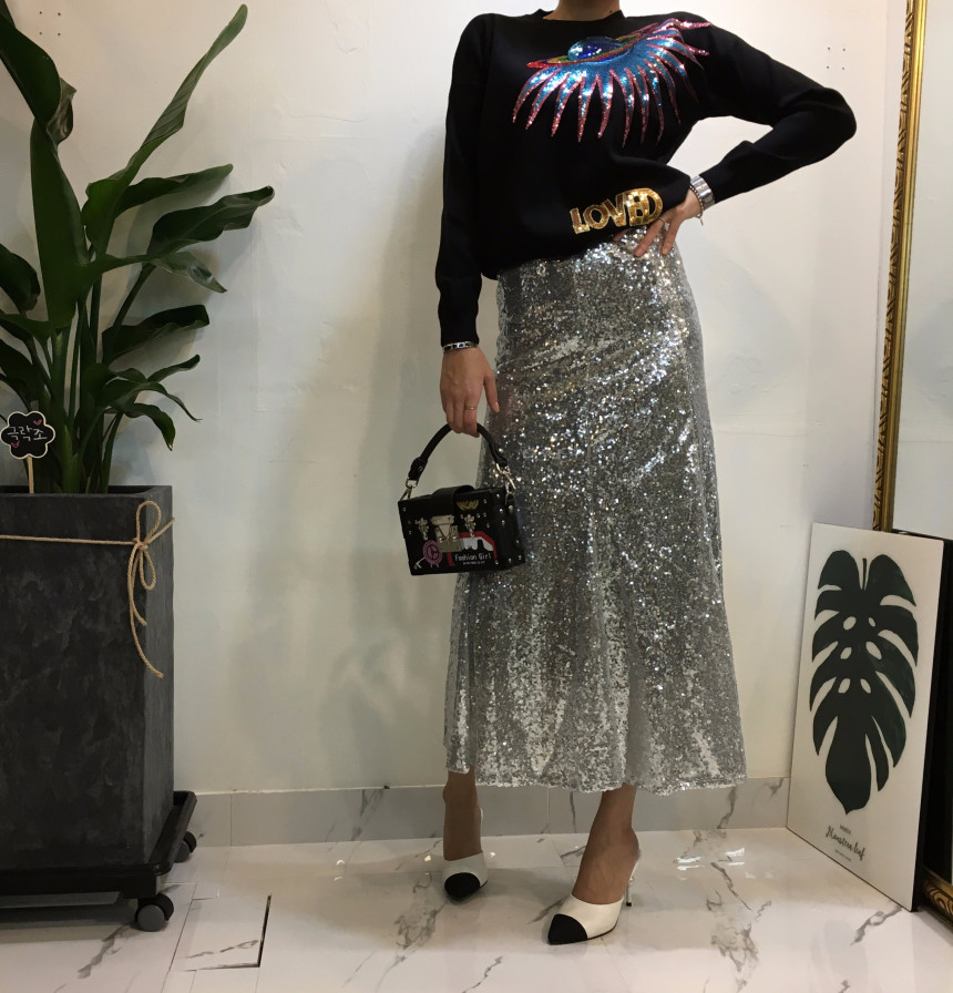 Mermaid Sequins Long Skirt Lovely Look Kid Girl Co