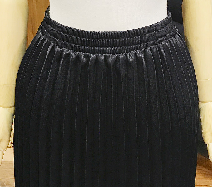 Metal pleated long skirt wrinkled autumn