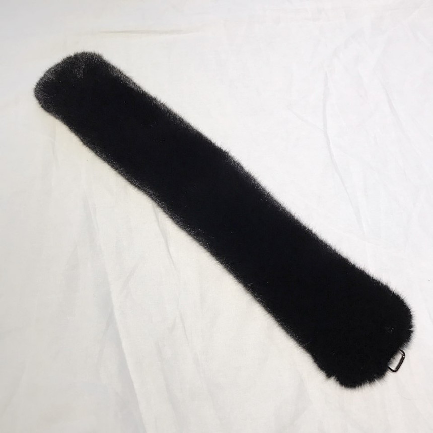 Black Fake Per Mink Twilie Muffler Shawl Petit Sca