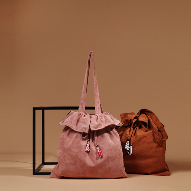 TOTE ECO SHOPPING TRAVEL Suede embroidered eco-bac