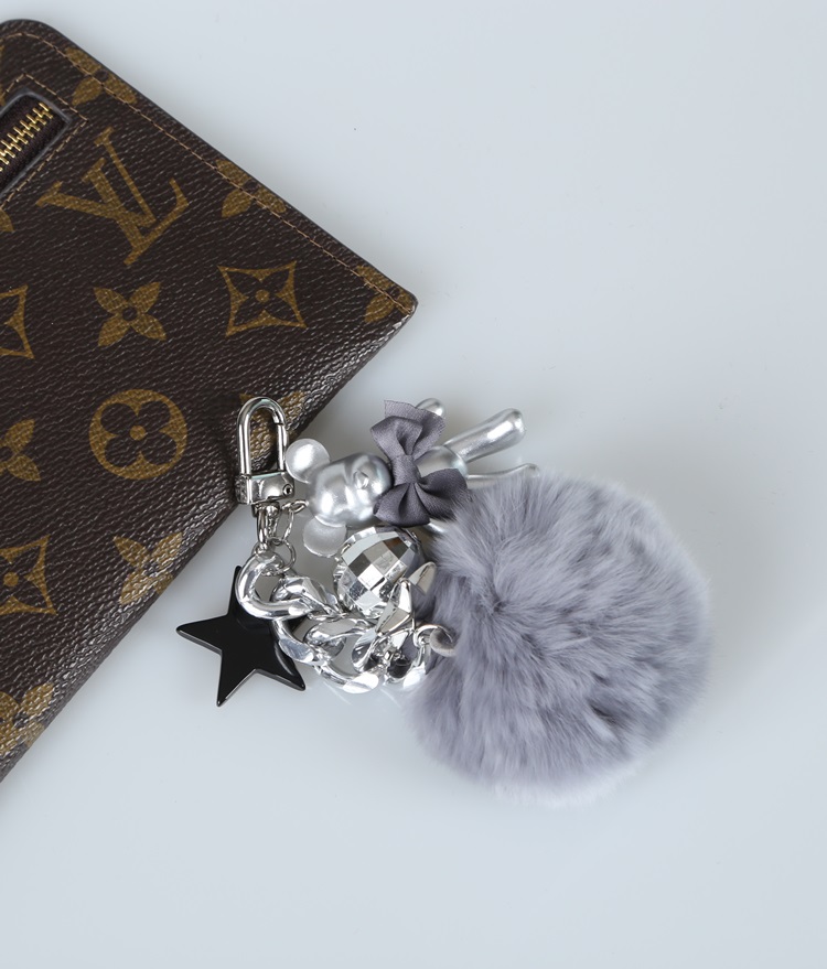 Rabbit Fleece Pepper Varex Pom Fom Bag Charm Luxur