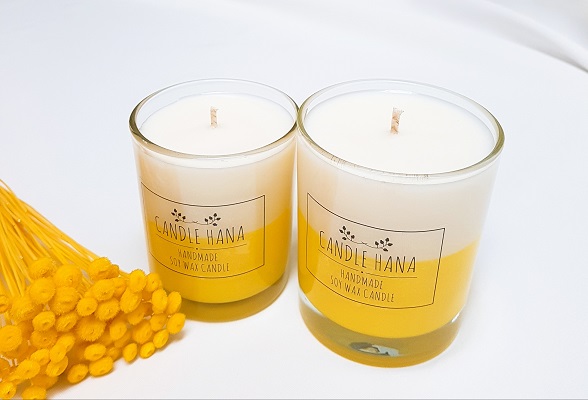 Two-tone soya candle 7oz, 9oz transparent containe