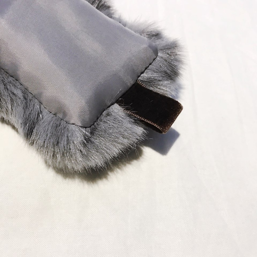 Gray Fake Per Mink Twilie Muffler Shawl Petit Scar