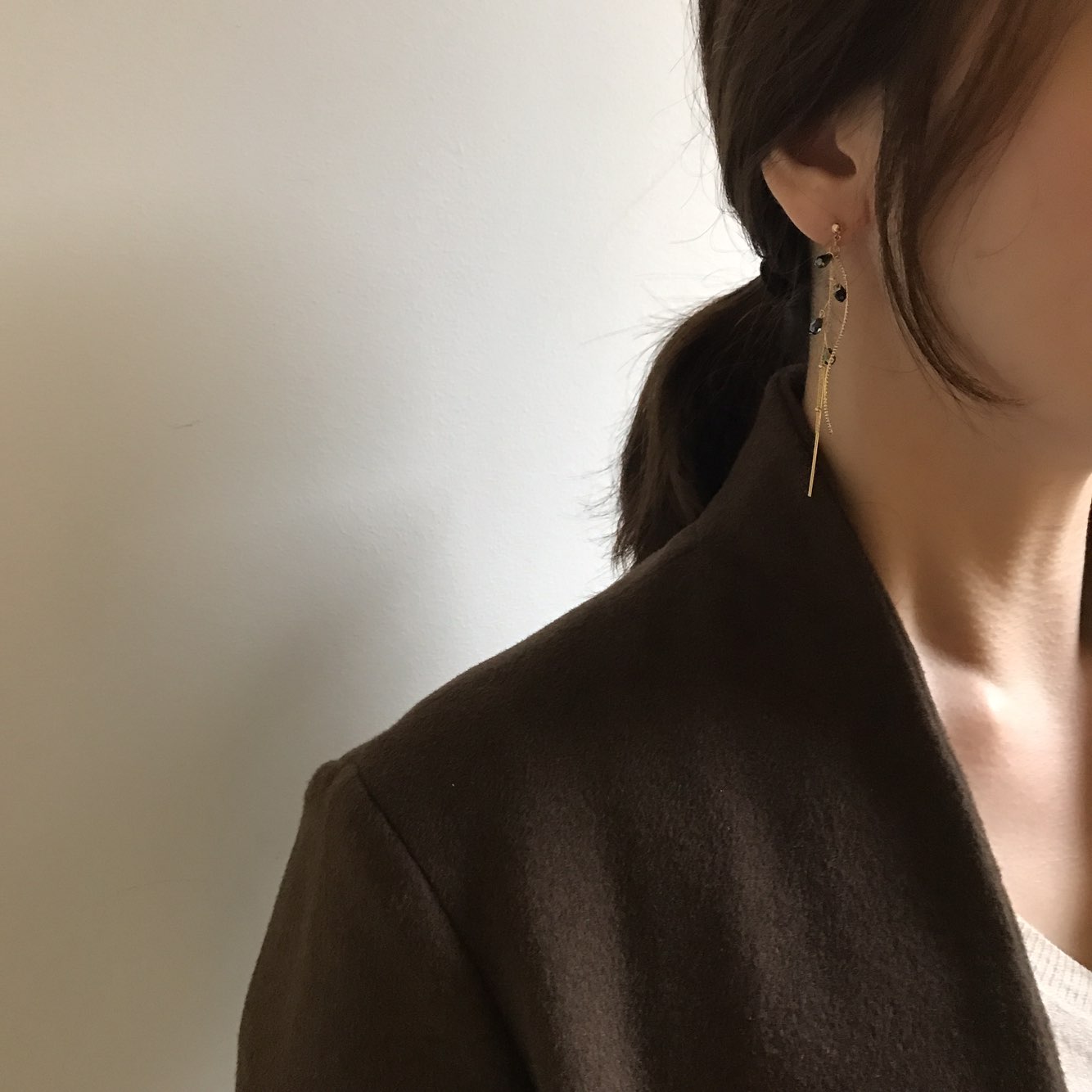 Lauren Crystal Long Drop Earrings 4 color Luxury l