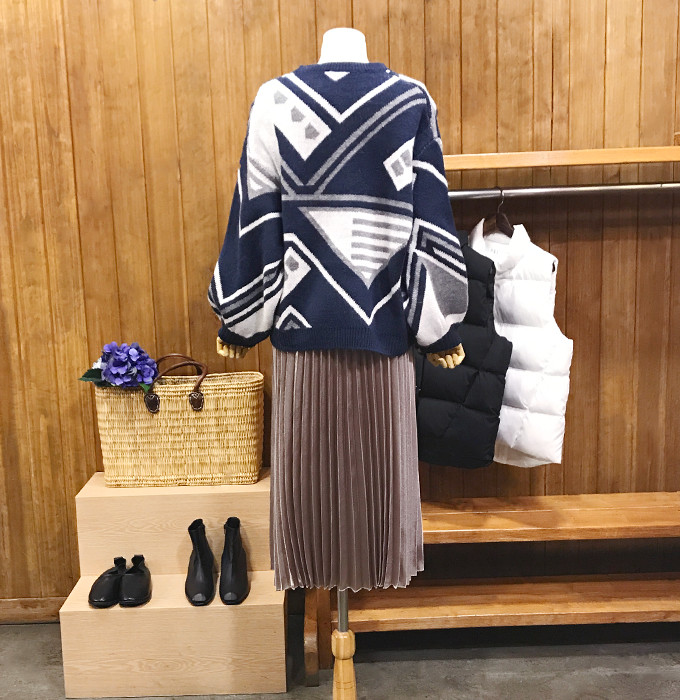 Metal pleated long skirt wrinkled autumn