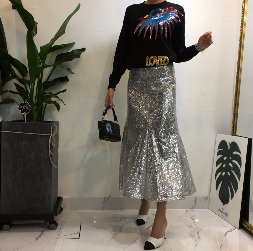 Mermaid Sequins Long Skirt Lovely Look Kid Girl Co
