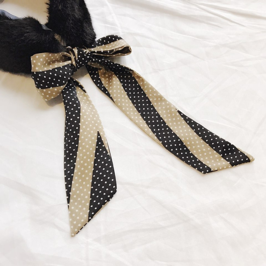 Black Fake Per Mink Twilie Muffler Shawl Petit Sca