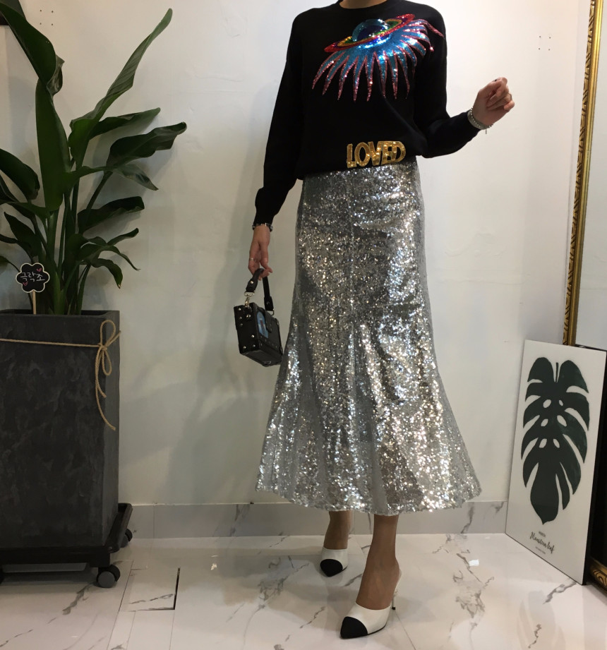 Mermaid Sequins Long Skirt Lovely Look Kid Girl Co