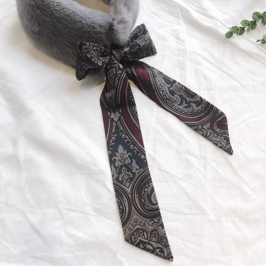 Gray Fake Per Mink Twilie Muffler Shawl Petit Scar