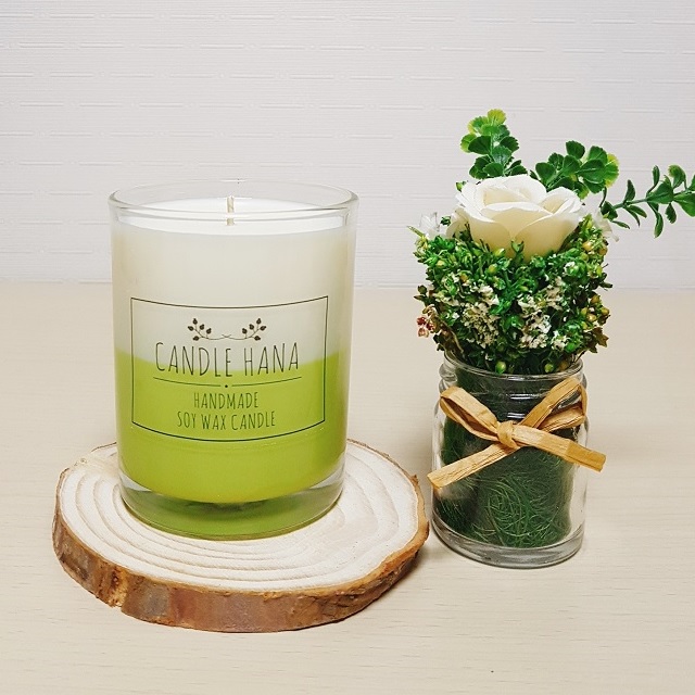 Two-tone soya candle 7oz, 9oz transparent containe