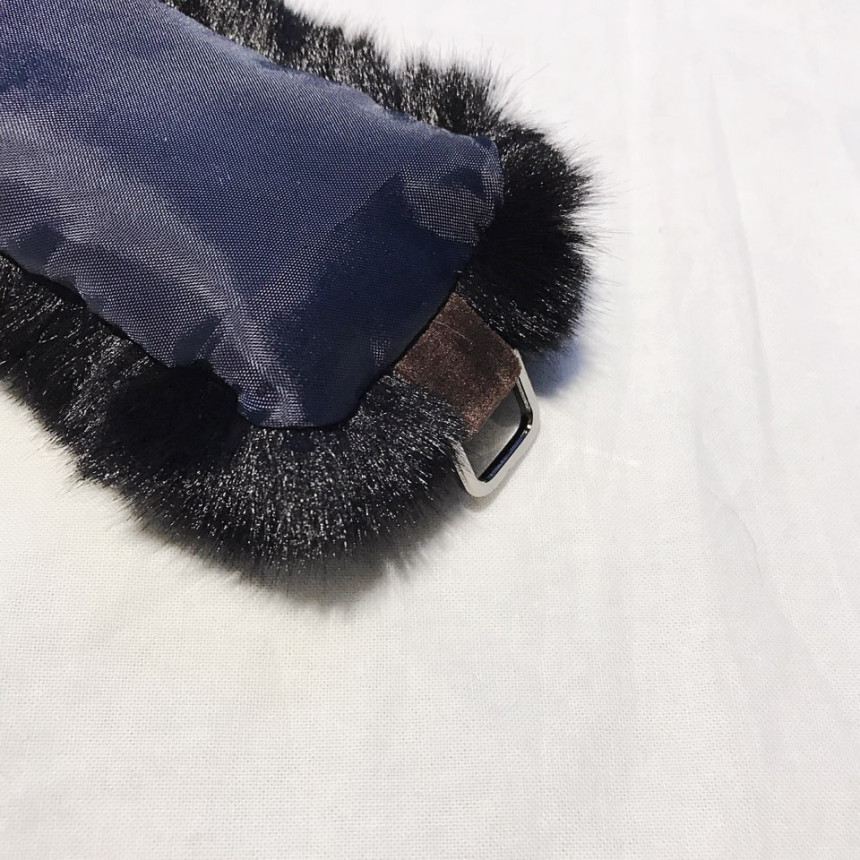 Black Fake Per Mink Twilie Muffler Shawl Petit Sca