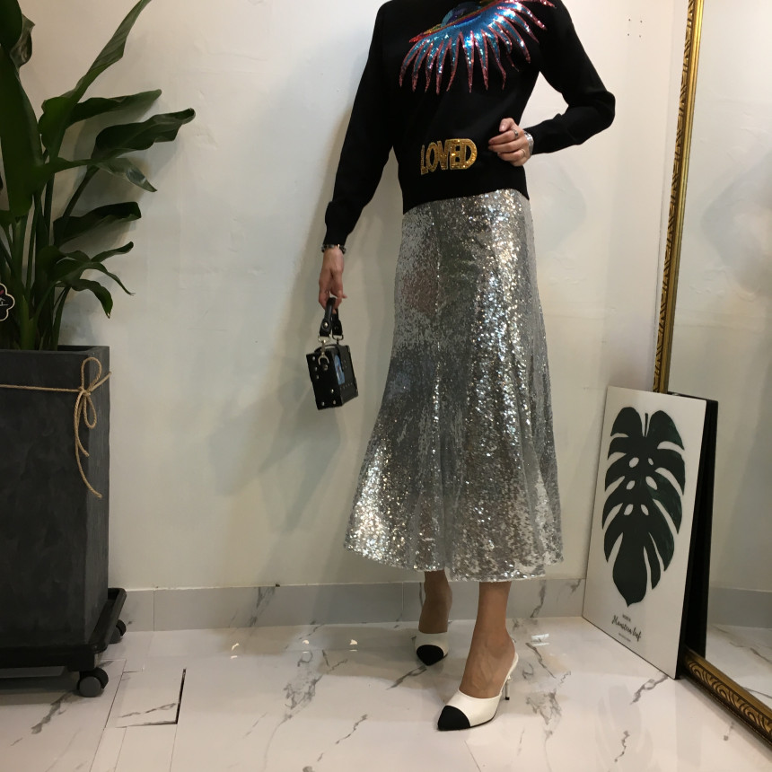 Mermaid Sequins Long Skirt Lovely Look Kid Girl Co