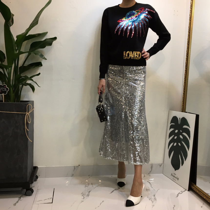 Mermaid Sequins Long Skirt Lovely Look Kid Girl Co