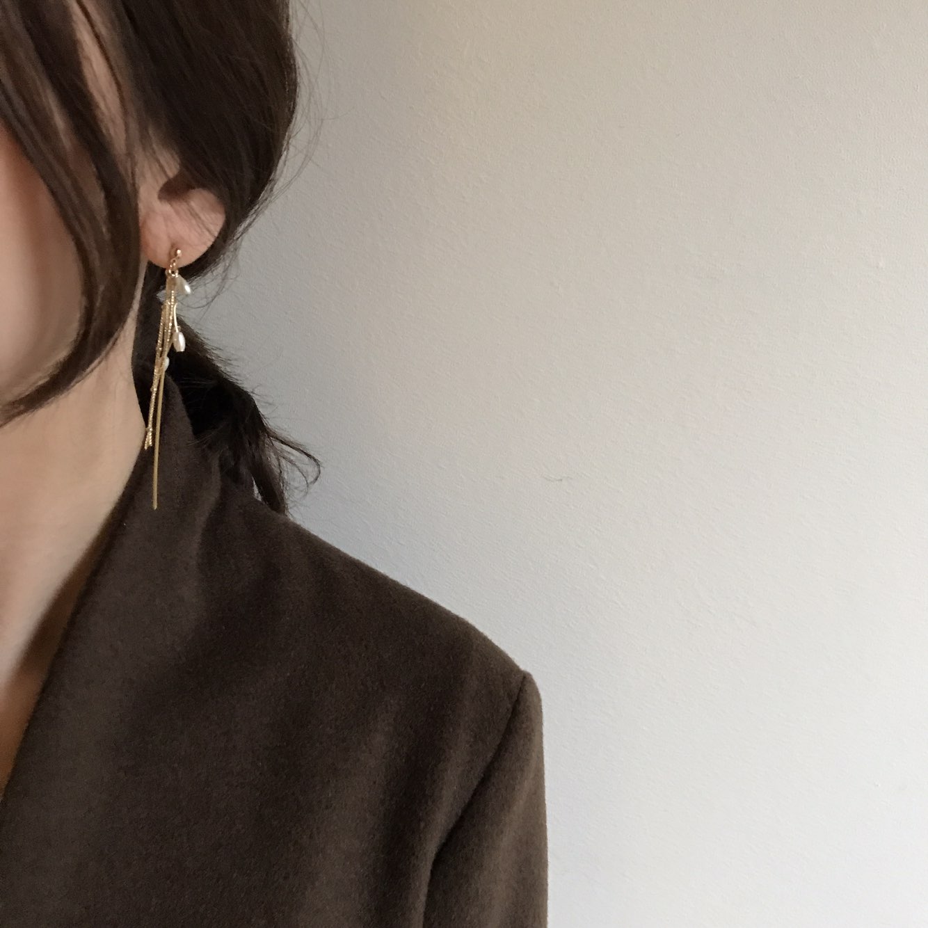 Lauren Crystal Long Drop Earrings 4 color Luxury l