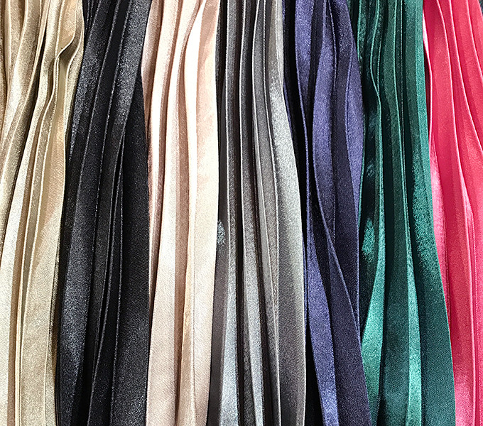 Metal pleated long skirt wrinkled autumn