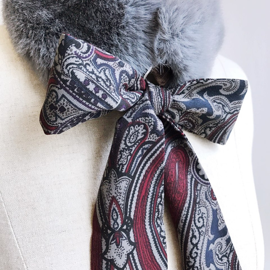 Gray Fake Per Mink Twilie Muffler Shawl Petit Scar