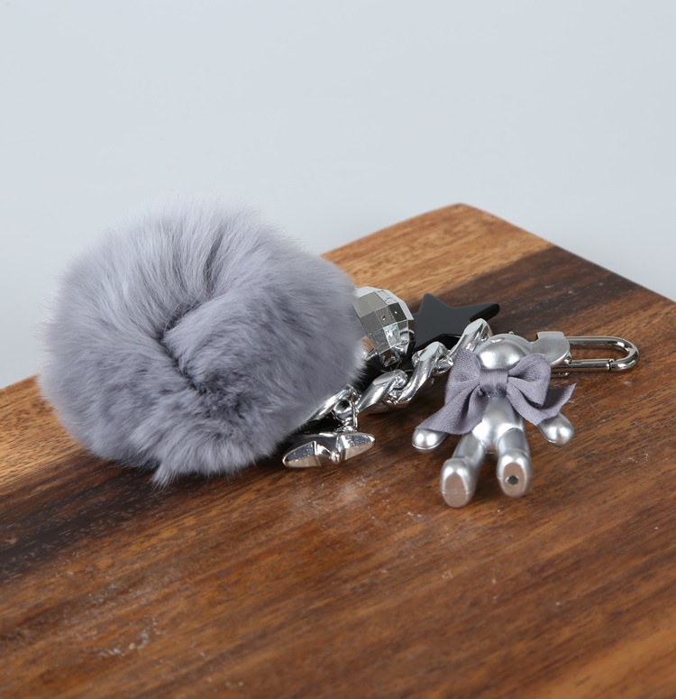 Rabbit Fleece Pepper Varex Pom Fom Bag Charm Luxur