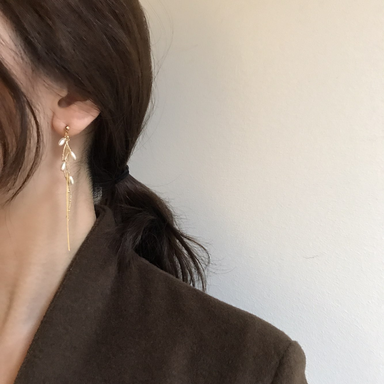 Lauren Crystal Long Drop Earrings 4 color Luxury l