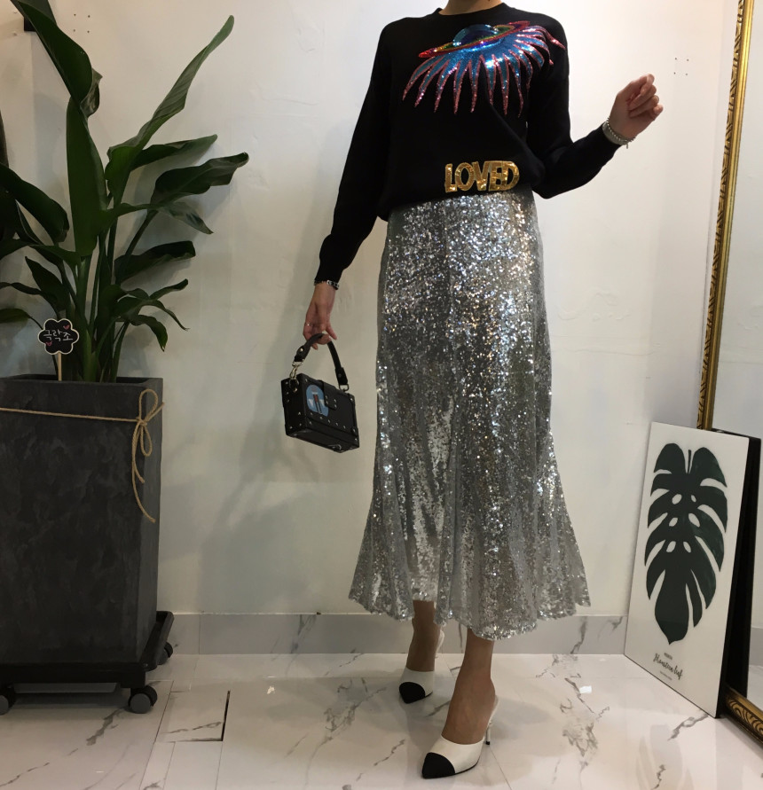 Mermaid Sequins Long Skirt Lovely Look Kid Girl Co