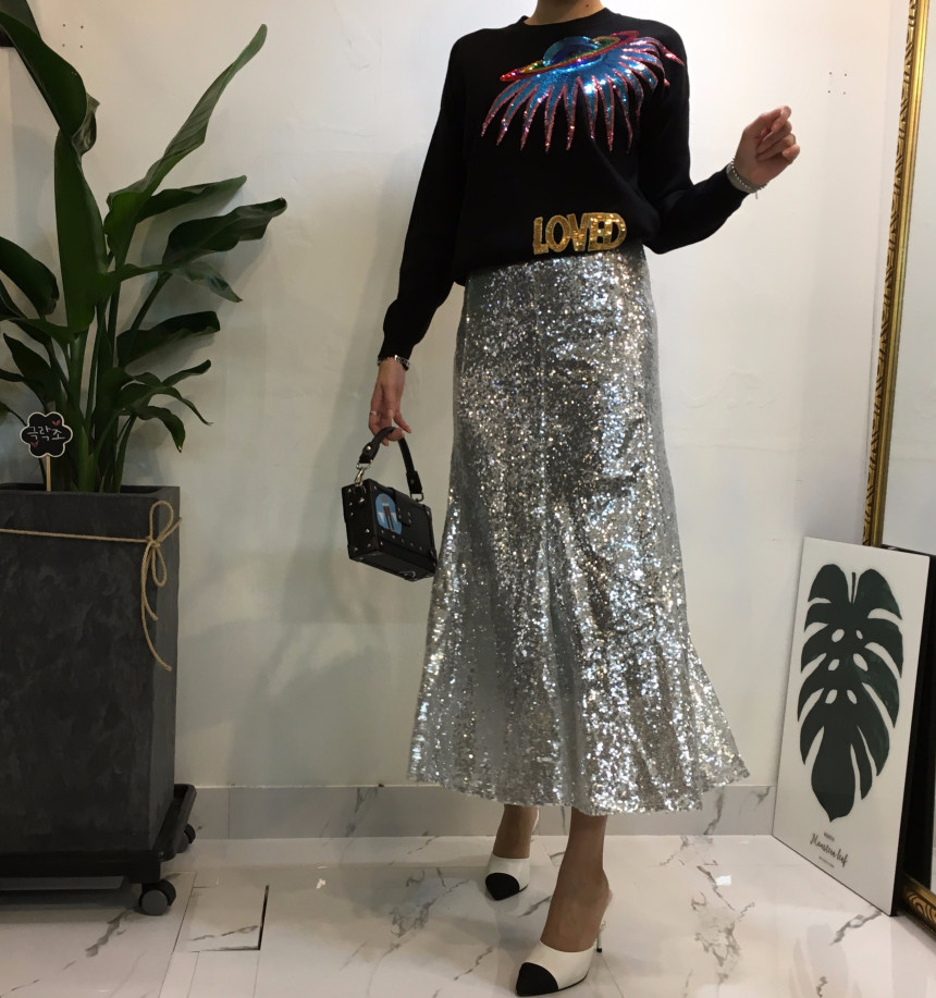 Mermaid Sequins Long Skirt Lovely Look Kid Girl Co