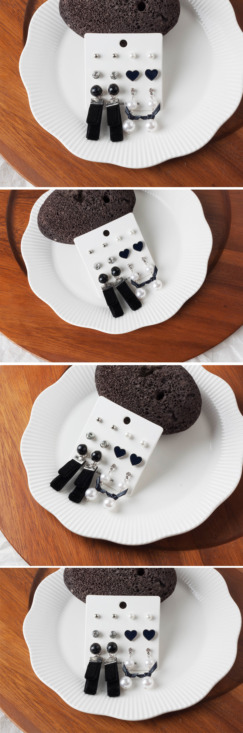 Heart Velvet 6set Set Earrings Daily New Year Part