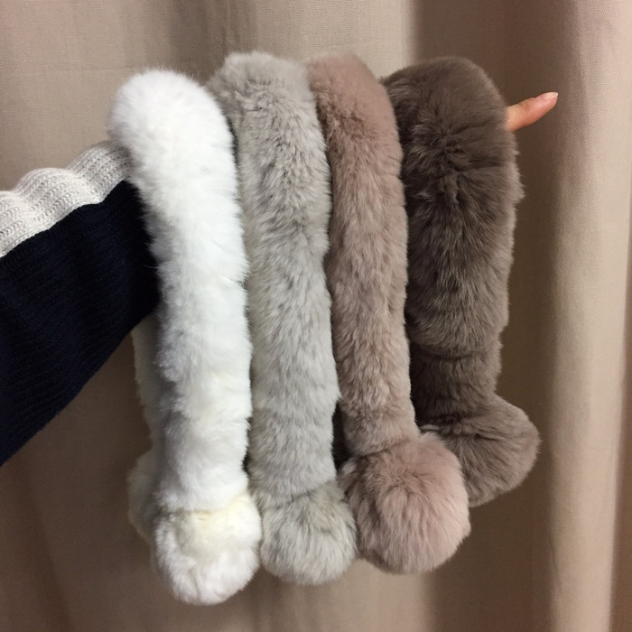 Rex Rabbit Fur Scarf Petit Magnet Warmer Shawl Cho