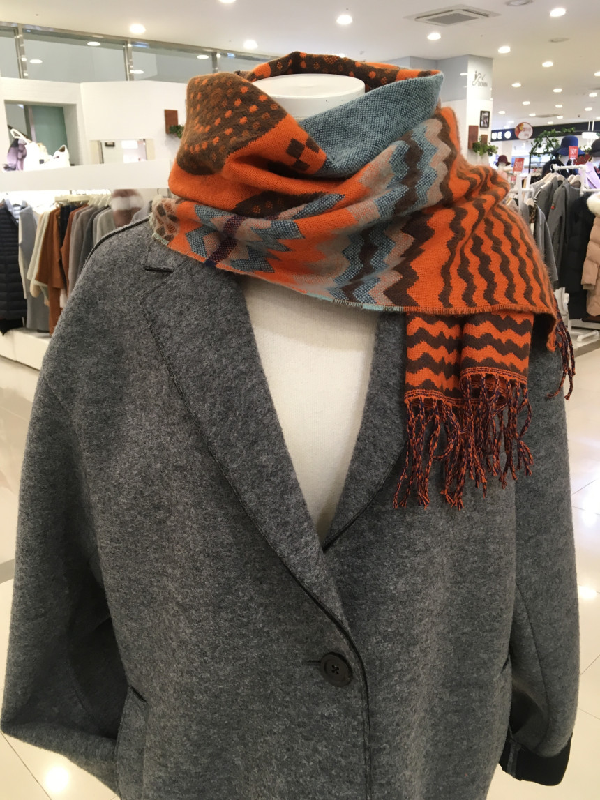 Zeden Dark Orange Pattern Muffler ZW1M6D804