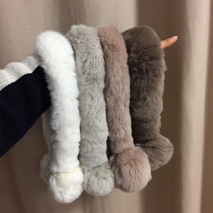 Rex Rabbit Fur Scarf Petit Magnet Warmer Shawl Cho
