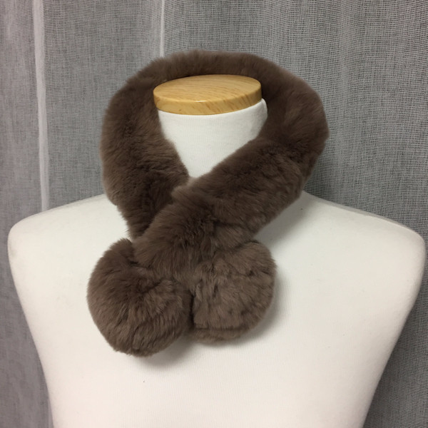 Rex Rabbit Fur Scarf Petit Magnet Warmer Shawl Cho