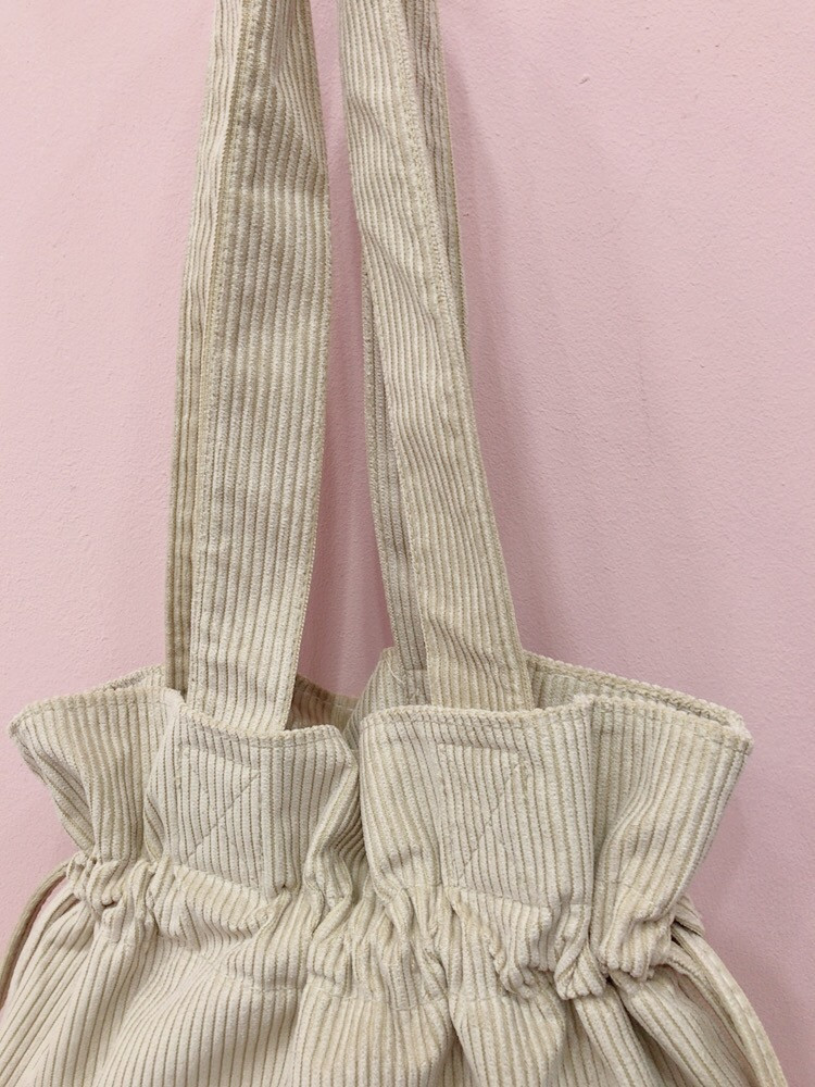 Corduroy eco bag 2 color Natural Cockle Look styli
