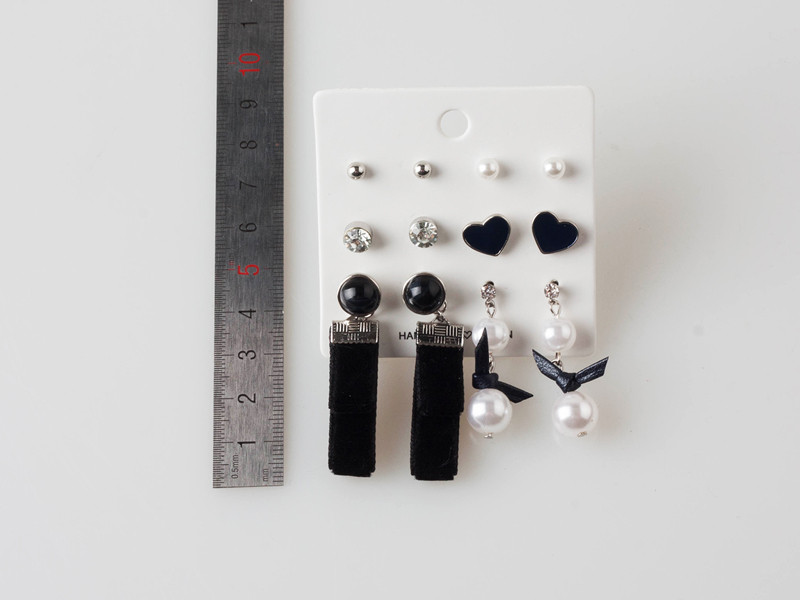 Heart Velvet 6set Set Earrings Daily New Year Part