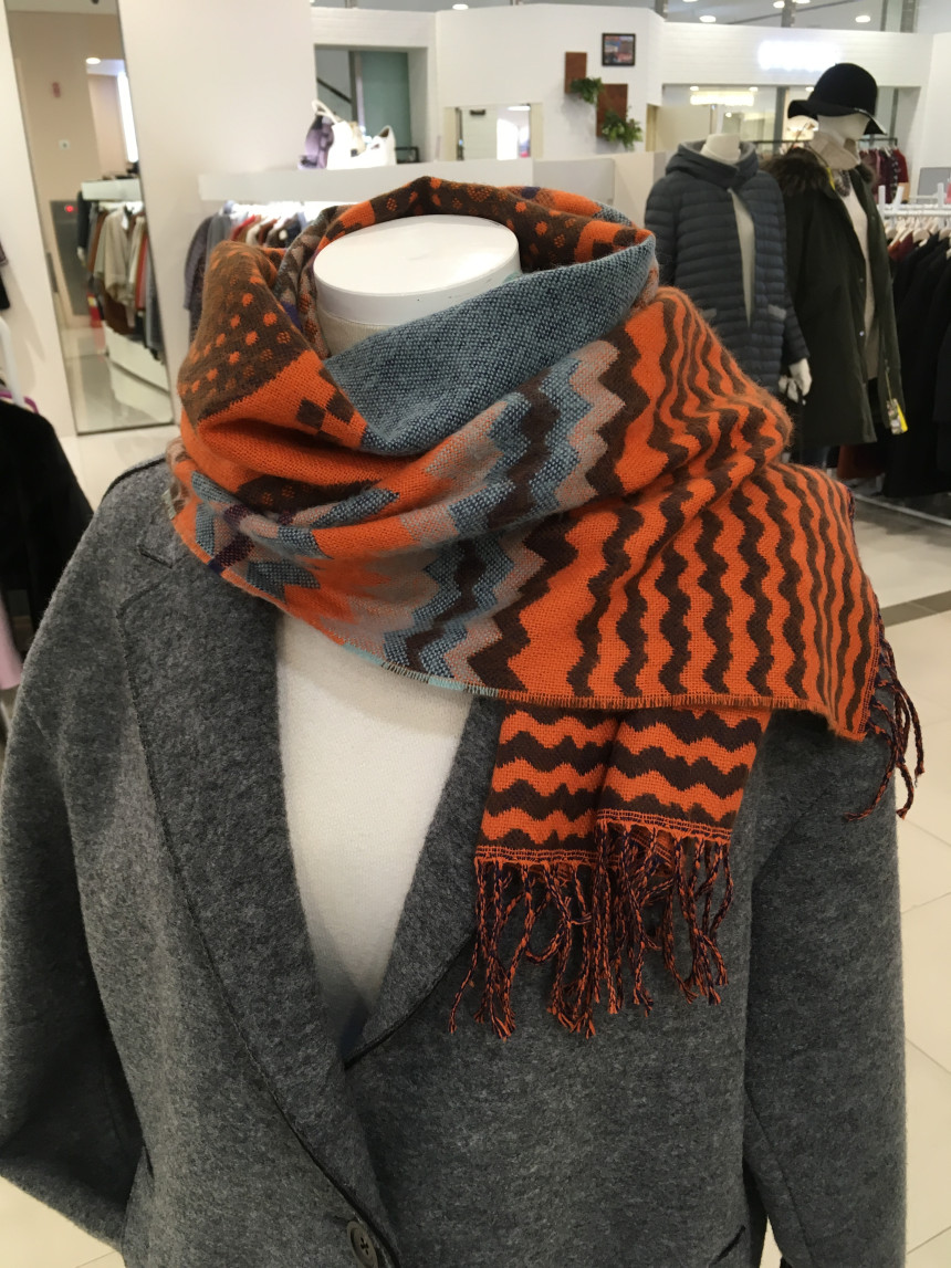 Zeden Dark Orange Pattern Muffler ZW1M6D804