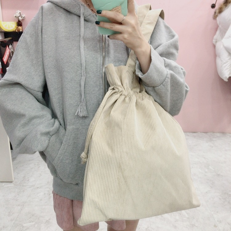 Corduroy eco bag 2 color Natural Cockle Look styli