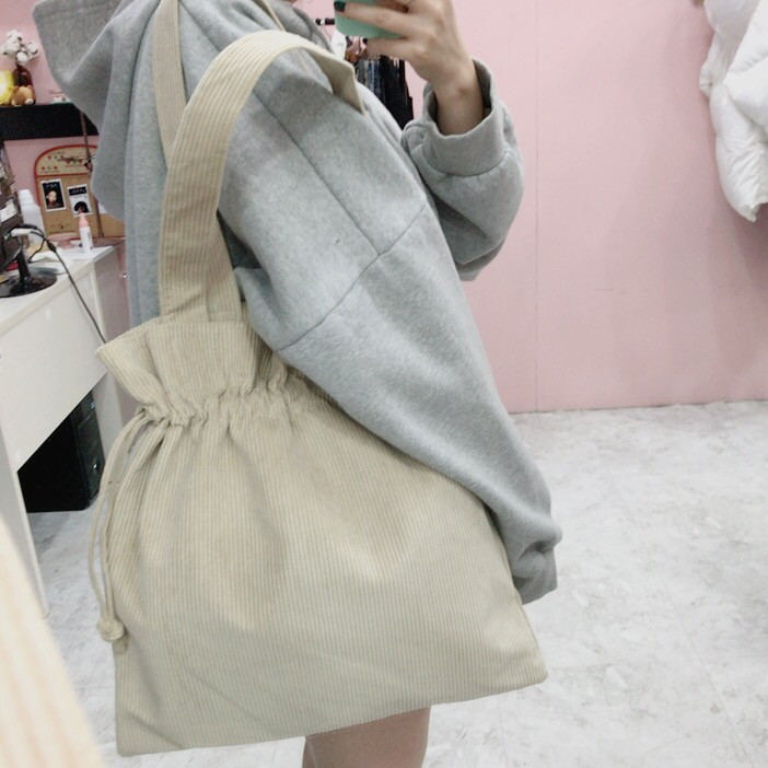 Corduroy eco bag 2 color Natural Cockle Look styli
