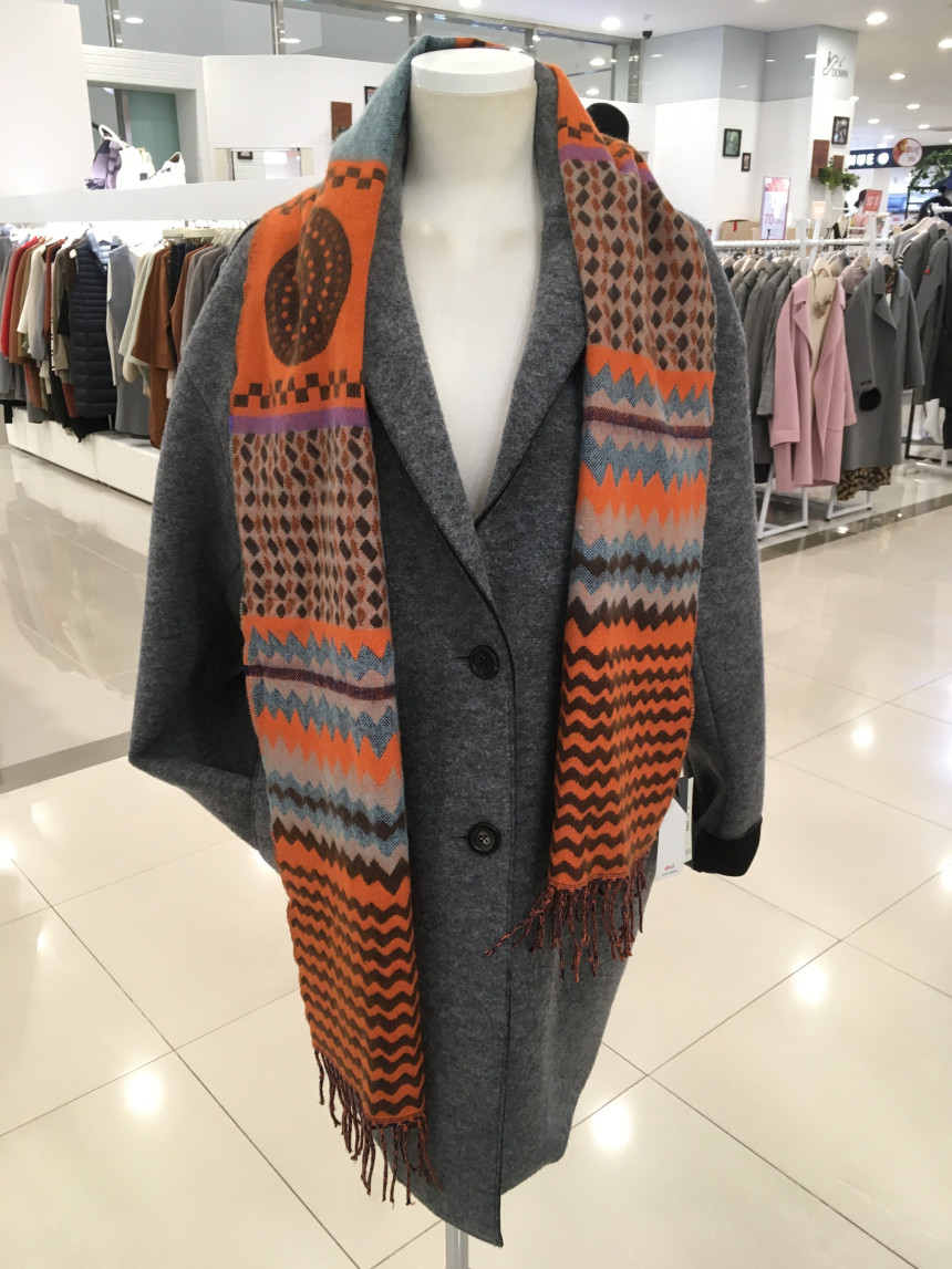 Zeden Dark Orange Pattern Muffler ZW1M6D804