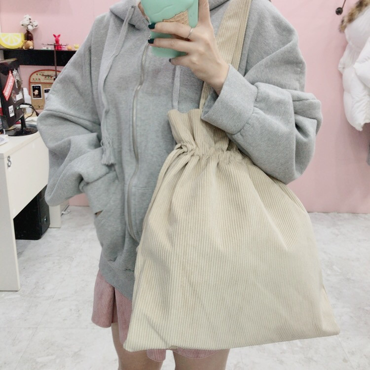 Corduroy eco bag 2 color Natural Cockle Look styli