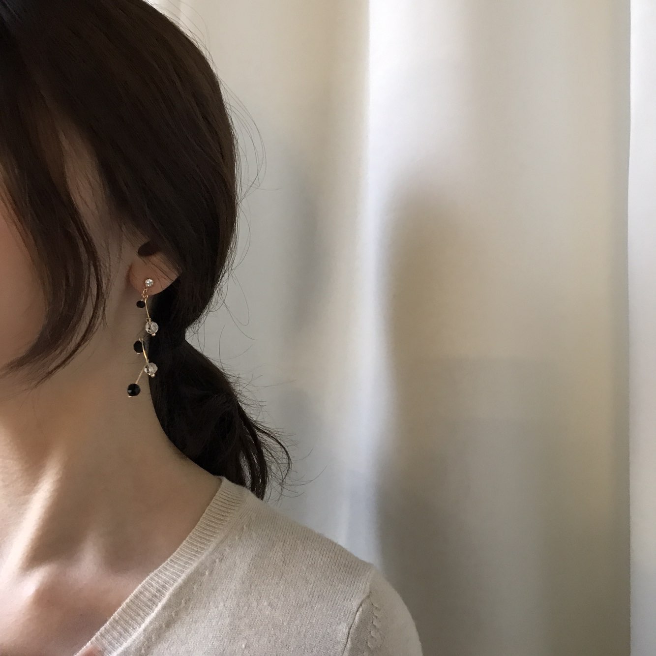 Heidi Crystal Dot Long Drop Earrings Women Loose R