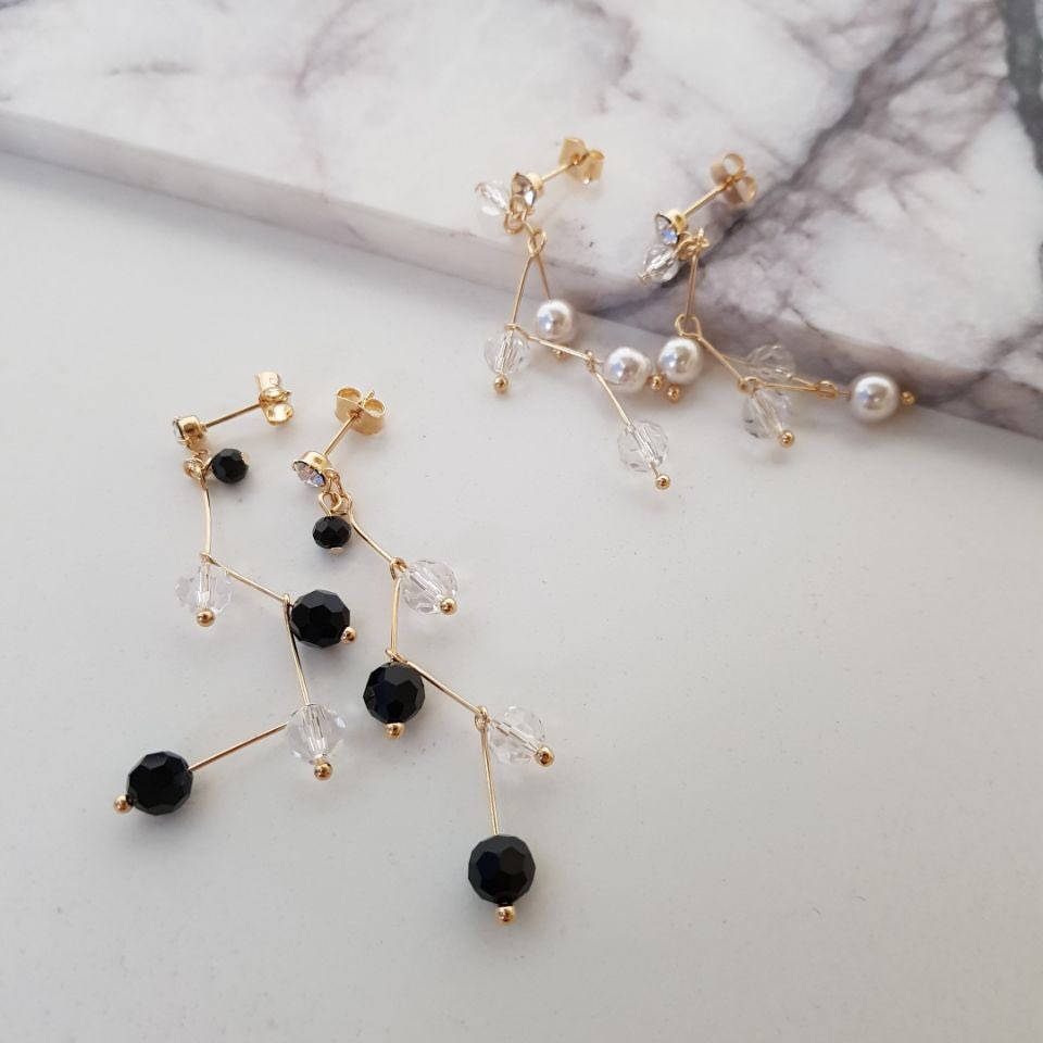 Heidi Crystal Dot Long Drop Earrings Women Loose R