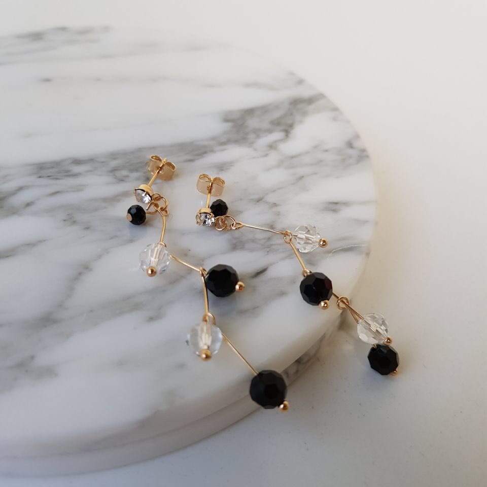 Heidi Crystal Dot Long Drop Earrings Women Loose R